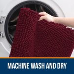 Buganda Bathroom Rugs 30x20, Quick Dry Machine Washable Chenille Bath Mats with Rubber Backing, Grey - Image 69