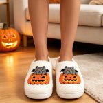 BERANMEY Halloween Slippers for Women Perfect Soft Plush Comfy Warm Slip-On Cute Womens Slippers Indoor Fluffy House Slippers for Women and Men Non-slip Fuzzy Flat Slides - Image 138