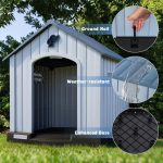 Waleaf Plastic Dog House Outdoor Indoor for Small Medium Larige Dogs,Waterproof Dog Houses with Elevated Floor and Air Vents,Durable Ventilate & Easy Clean and Assemble - Image 14