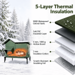 YUWENUS Heated Outdoor Cat House with Heated Pad and Escape Door for Outdoor Weatherproof Cat Shelter Insulated Outdoor Cat House,Green,Small - Image 11