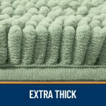 Buganda Bathroom Rugs 30x20, Quick Dry Machine Washable Chenille Bath Mats with Rubber Backing, Grey - Image 84