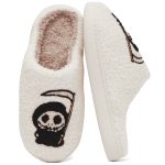 BERANMEY Halloween Slippers for Women Perfect Soft Plush Comfy Warm Slip-On Cute Womens Slippers Indoor Fluffy House Slippers for Women and Men Non-slip Fuzzy Flat Slides - Image 42