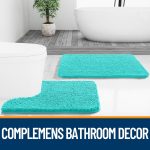 Buganda Bathroom Rugs 30x20, Quick Dry Machine Washable Chenille Bath Mats with Rubber Backing, Grey - Image 103