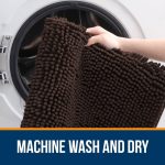 Buganda Bathroom Rugs 30x20, Quick Dry Machine Washable Chenille Bath Mats with Rubber Backing, Grey - Image 39